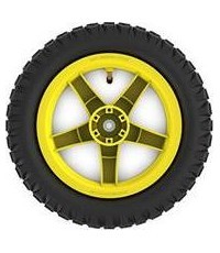 Wheel yellow 12.5x2.25-8 all terrain, traction