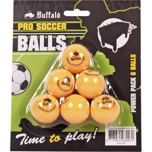 Настольные футбольные мячи Buffalo Pro, желтые, 6 шт.