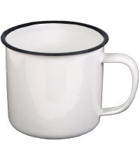 Emaliuotas puodelis MFH, balta-juoda, 350ml