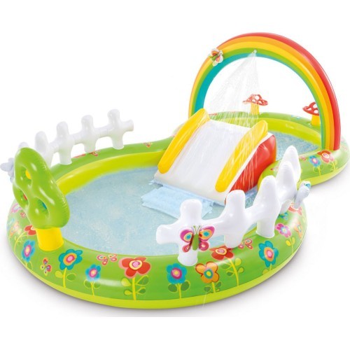 Ūdens rotaļu laukums - baseins Intex Rainbow, ar slidkalniņu, 57154