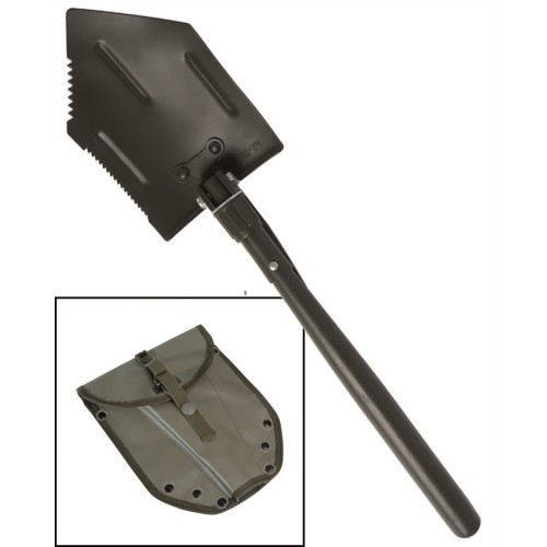 US FOLDING SHOVEL WITH POUCH RUBBERED