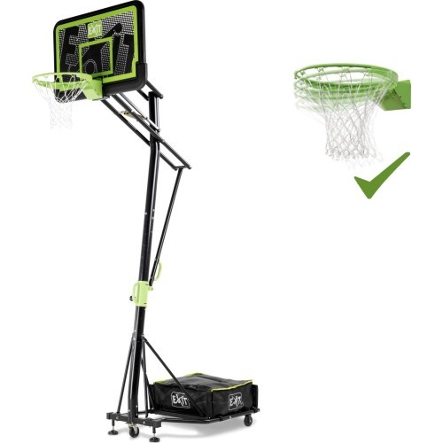 Мобильная баскетбольная стойка с пружинным кольцом Exit Galaxy Black 112x73cm
