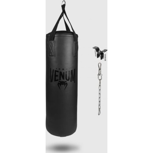 Боксерский мешок Venum Origins - черный/черный (с креплениями)