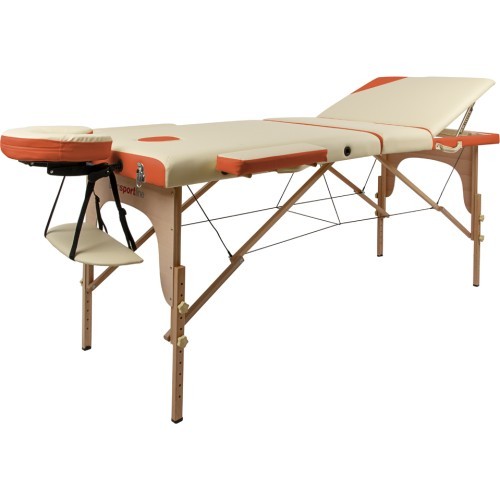 Массажный стол inSPORTline Japane 3-Piece Wooden - White-Orange