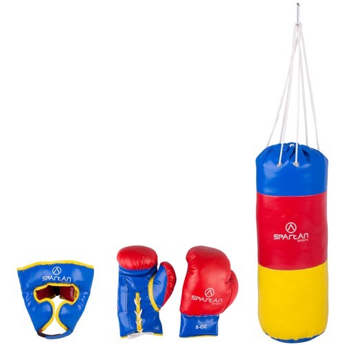 Боксерский мешок + защита головы + перчатки Spartan 1 кг