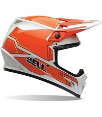 Motokroso šalmas BELL MX-9 - Oranžinė, balta