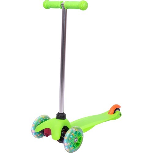 Worker Lucerino trīsriteņu skrejritenis ar apgaismotiem riteņiem bērniem (līdz 20 kg) - Green