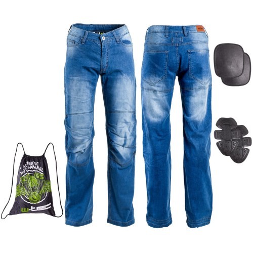 Vīriešu moto džinsi ar aizsargiem W-TEC Davosh - Blue