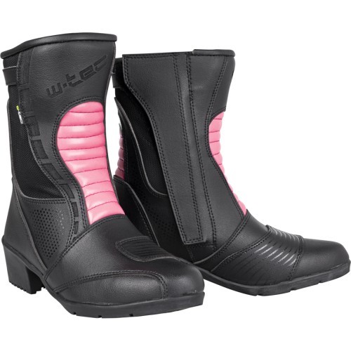 Женские кожаные мотоботинки W-Tec Beckie W-5036 - Black-Pink