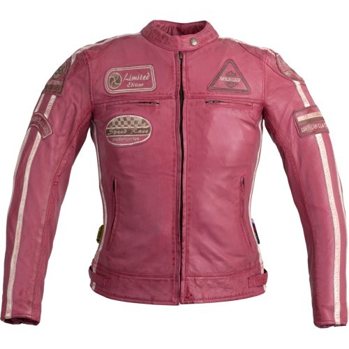 W-TEC Sheawen Lady Pink Sieviešu ādas motocikla jaka - Pink