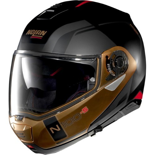 Мотоциклетный шлем Nolan N100-5 Согласованность N-Com P/J - Flat Black-Bronze