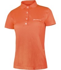 Moteriški marškinėliai Brubeck PRESTIGE with collar - Oranžinė