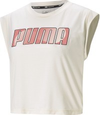 Puma Palaidinė Moterims Train Logo Cap Sleeve Tee White
