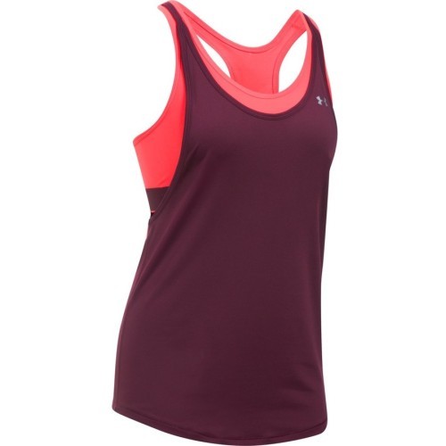 Sieviešu treniņtērps Under Armour HeatGear 2-in-1 - Raisin Red/Marathon Red/Metallic Silver