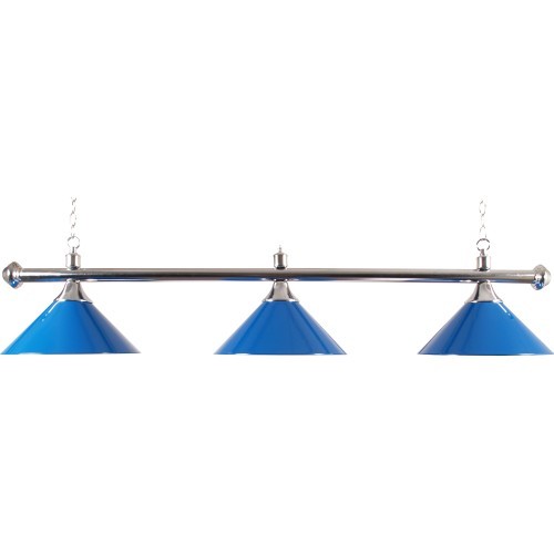 Bilijarda galda lampa ar 3 abažūriem Buffalo, zila, 150 cm