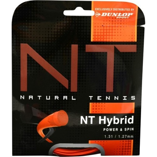 Теннисные струны Dunlop NT HYBRID ORANGE + 1.31/1.27mm набор Black/Orange