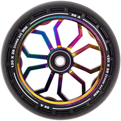 LMT XL skrejriteņa ritenis, 120 mm, ar ABEC, 9 gultņiem - Black-multicolor