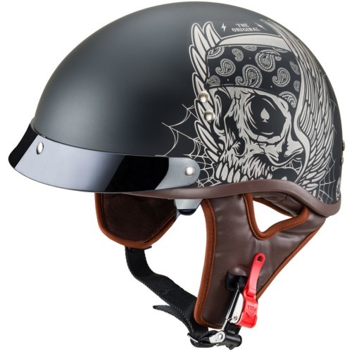 Мотоциклетный шлем W-TEC Black Heart Longroad - Wings Skull