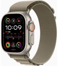 Apple Apple Watch Ultra 2 GPS + Cellular, 49mm Titanium Case with Olive Alpine Loop - Small Apple