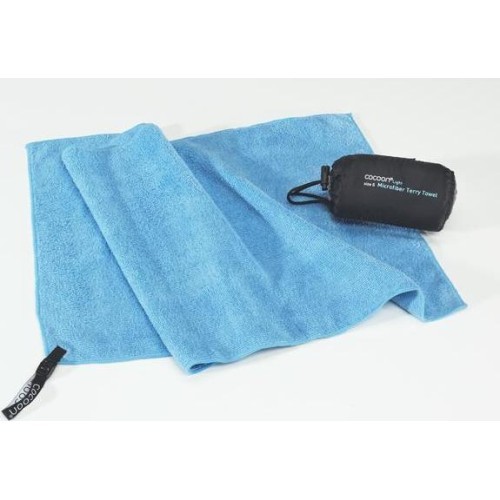Махровое полотенце из микрофибры Cocoon, голубое, размер L