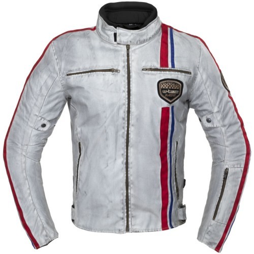 Мужская текстильная куртка W-TEC 91 Cordura - White with Red and Blue Stripe