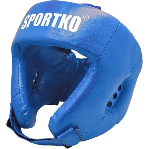 Кожаный боксерский шлем SportKO OK2 - Blue