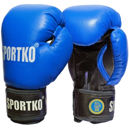 Кожаные боксерские перчатки SportKO PK1 - Blue