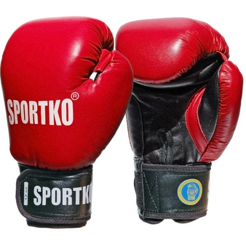 Кожаные боксерские перчатки SportKO PK1 - Red