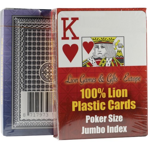 Lion pokera kartes, 100% plastmasas, pokers
