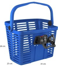 Dviračio krepšelis Force, su Klick Fix sistema, 25.4-31.8mm, priekinis, mėlynas