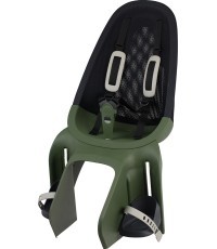 QIBBEL Air, uz bagāžnieka stiprināms velosipēda sēdeklis, tumši zaļš