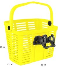 Dviračio krepšelis Force, su Klick Fix sistema, 25.4-31.8mm, priekinis, geltonas