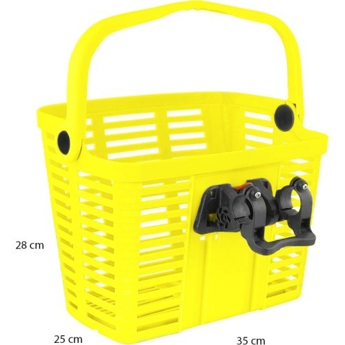 Велосипедная корзина Force, с системой Klick Fix, 25,4-31,8 мм, передняя, желтая