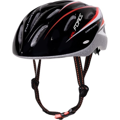 Велосипедный шлем FORCE Hal, черный/красный/белый, XS-S (48-54 см)