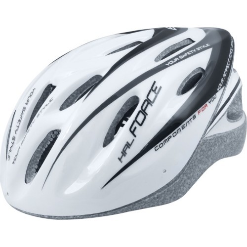 Велосипедный шлем FORCE Hal, белый/черный, XS-S (48-54 см)