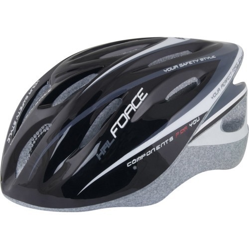 Велосипедный шлем FORCE Hal, черный/серый/белый, XS-S (48-54 см)