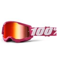 Motokroso akiniai 100% Strata 2 Mirror - Fletcher Pink, Mirror Red Plexi