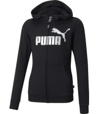 Puma Džemperis Paaugliams Ess+ Logo Full-Zip Hoodie Black 587048 01