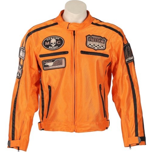 Summer Moto Jacket BOS 6488 Orange-|Colour Orange, Size M|