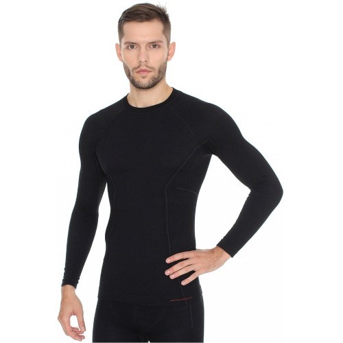 Brubeck Thermal Shirt Men Active Wool Black - Black
