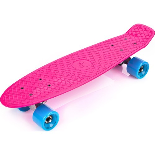Пластиковый скейтборд - Silver/blue/neon pink