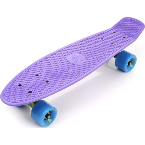 Пластиковый скейтборд - Neon blue/neon yellow/purple