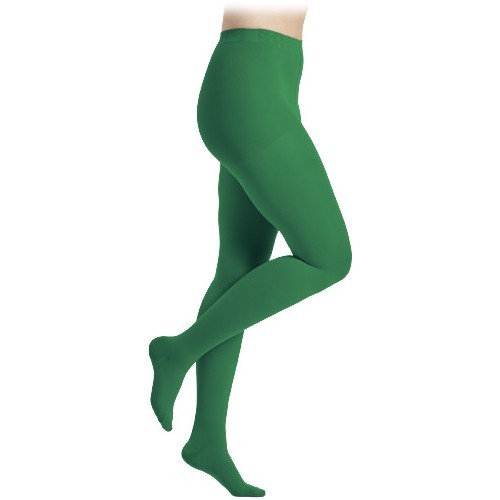 Žalios spalvos 1 k.k. pėdkelnės moterims MAGIC COLORS by Sigvaris - XS Plus