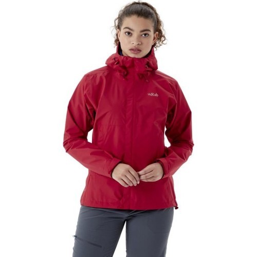 Женская куртка от дождя Rab Downpour Eco Jacket - Raudona