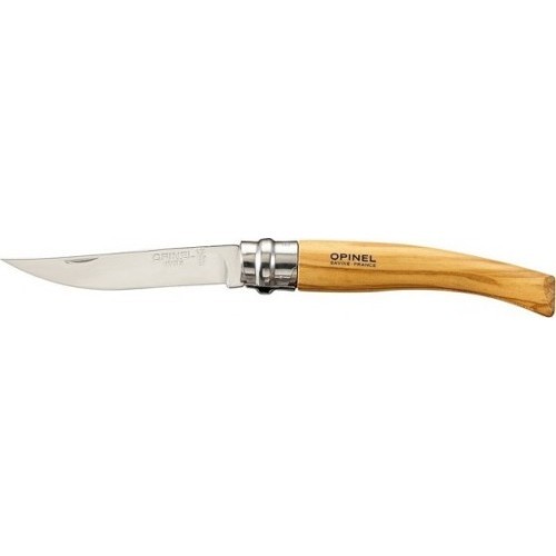 Нож Opinel Nr.8, тонкое лезвие, рукоятка оливкового цвета