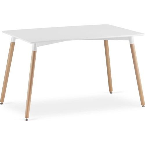 Деревянный прямоугольный обеденный стол 120 см x 80 см - белый