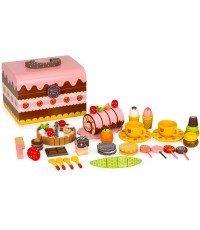 Medinė dėžutė rinkinys saldainiai tortas pjaustymo tortas 29 vnt.