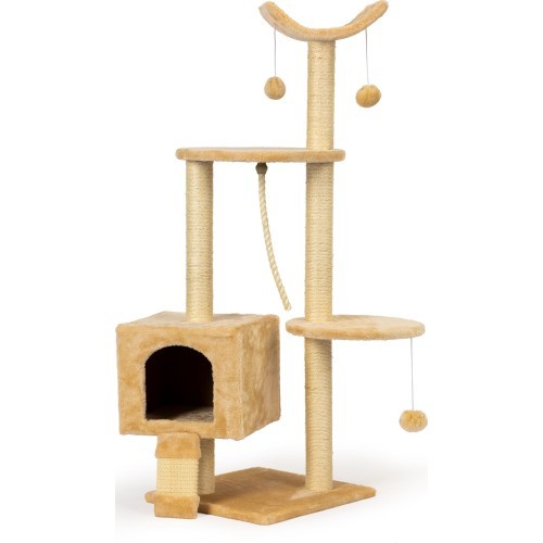 Когтеточка для кошек двухъярусная кровать башня 120 см + игрушки