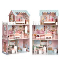 Didelis Barbie lėlių namas su baldų komplektu ECOTOYS