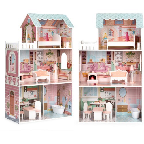 Большой кукольный дом Barbie с набором мебели ECOTOYS